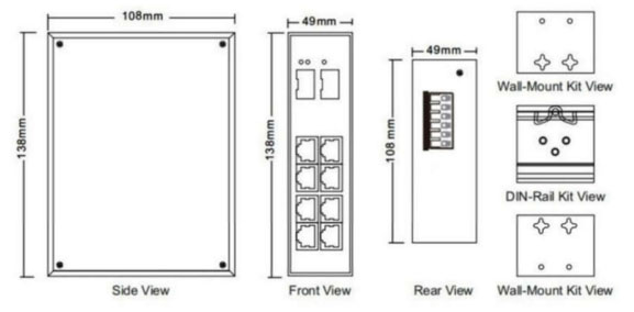 TH-G510-8E2SFP Industriell Ethernet Schalter
