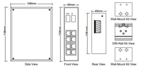 TH-G510-8E2SFP өнеркәсіптік Ethernet қосқышы